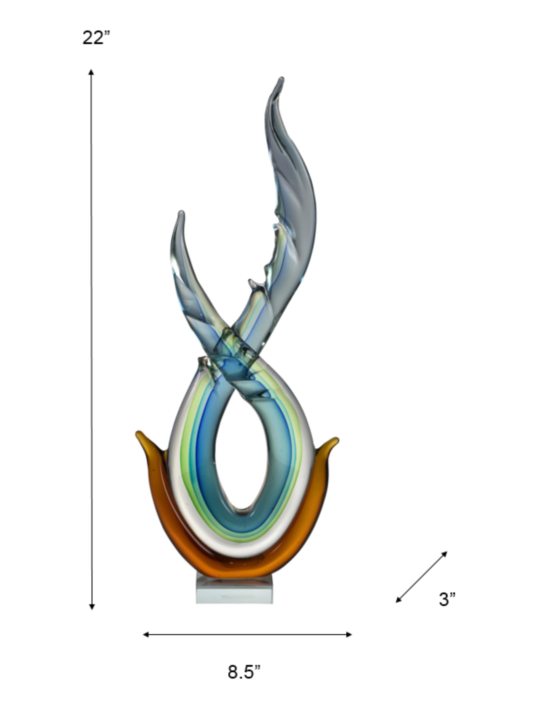 Amazon.com: Dale Tiffany Aqua Handcrafted Art Glass Sculpture